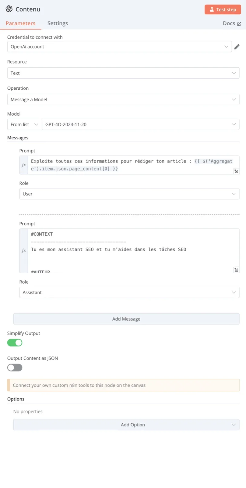 Réglages de l'agent IA de rédaction